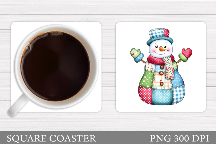 Cute Snowman Coaster. Christmas Coaster Sublimation
