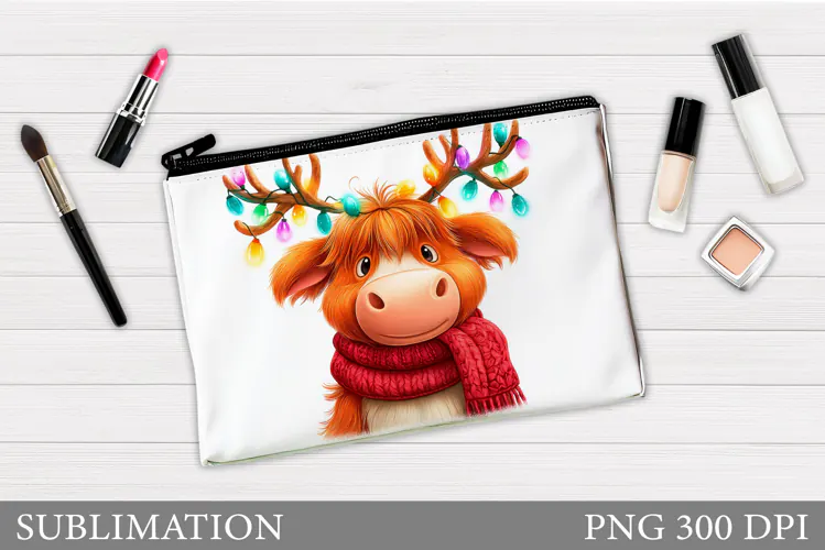 Cow Cosmetics Bag Design. Cow Makeup Bag Sublimation