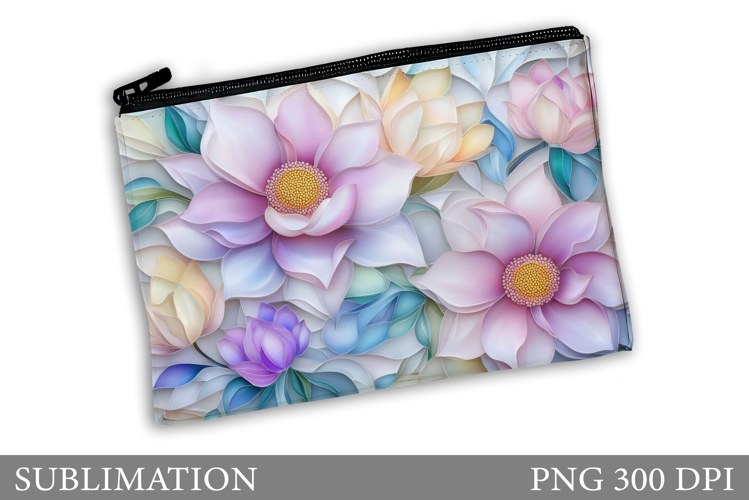 Flowers Makeup Bag Design. Flowers Makeup Pouch Sublimation