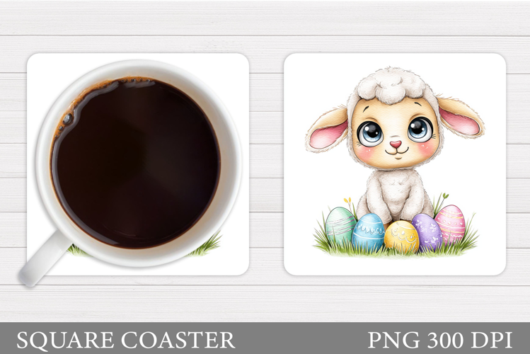 Easter Lamb Coaster Design. Easter Coaster Sublimation