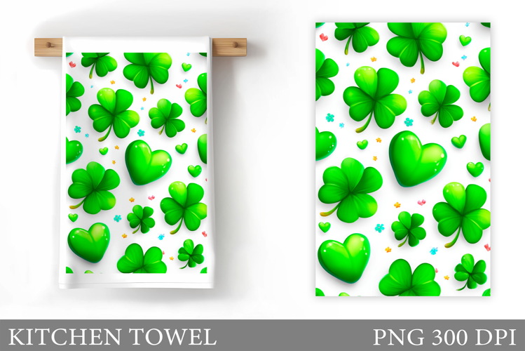 St Patrick Clover Kitchen Towel. St Patrick Kitchen Towel
