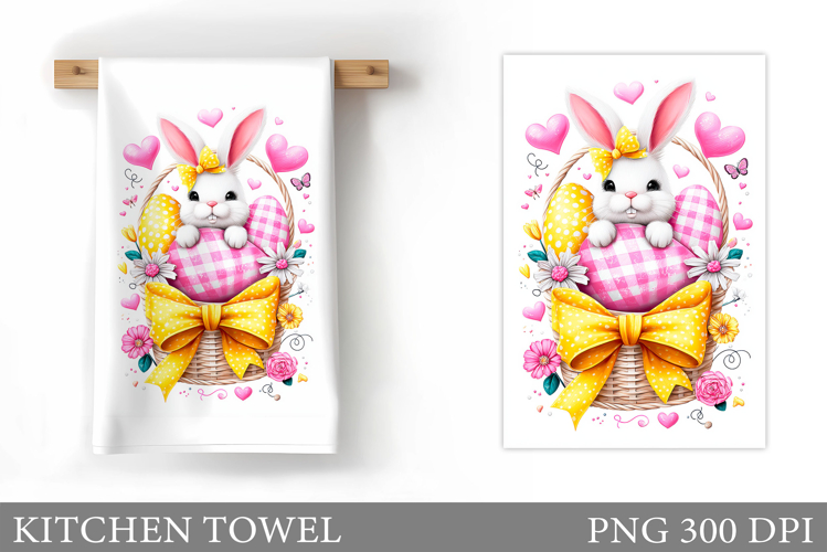 Easter Bunny Kitchen Towel. Bunny Kitchen Towel Sublimation