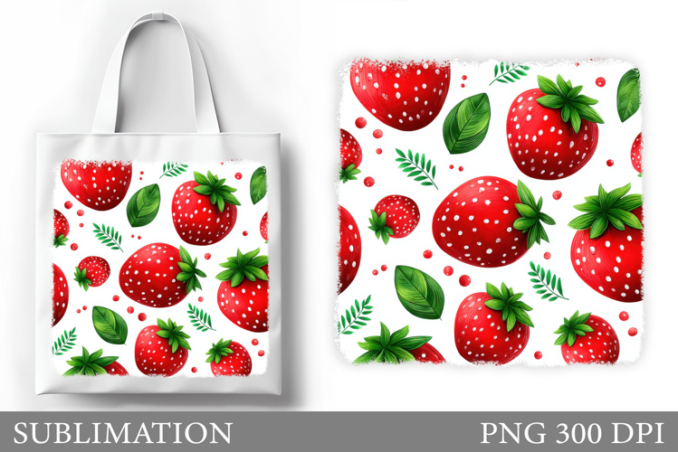 Strawberry Tote Bag Sublimation. Strawberry Sublimation