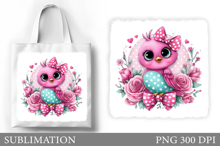 Cute Bird Tote Bag Design. Cute Bird Sublimation