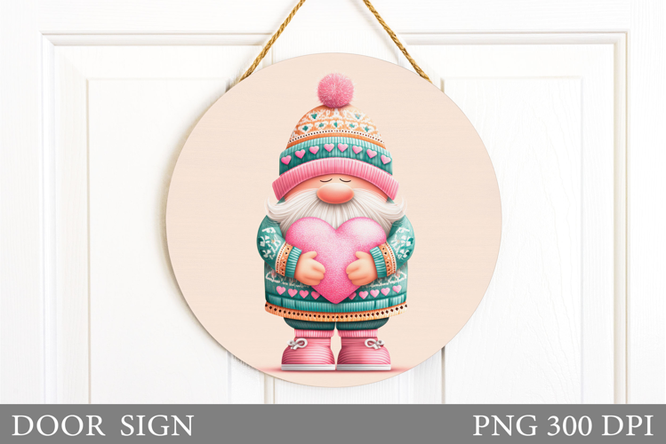 Valentines Gnome Door Sign. Valentines Door Sign Design