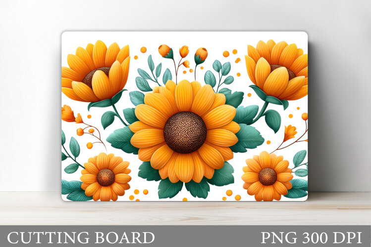 Sunflowers Cutting Board. Flowers Kitchen Cutting Board example image 1