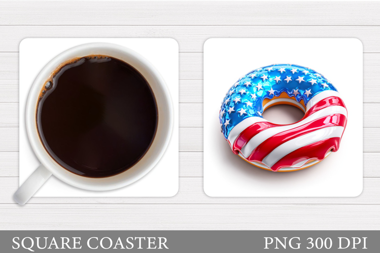 Patriotic Donut Coaster. Patriotic Coaster Sublimation