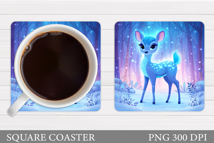 Christmas Deer Coaster Design. Christmas Coaster Sublimation