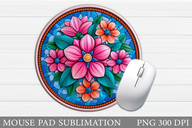 Flowers Mouse Pad Sublimation. Floral Mouse Pad Design
