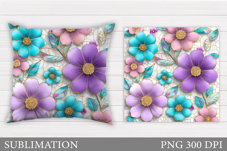 Flowers Pillow Design. Floral Pillow Sublimation