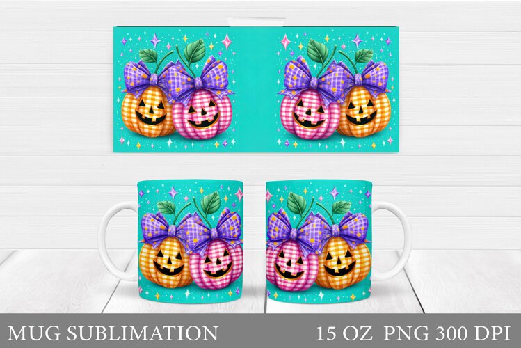 Halloween Pumpkin Mug Design. Halloween Mug Sublimation example image 1