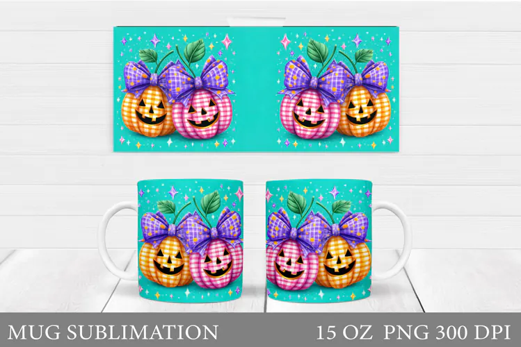 Halloween Pumpkin Mug Design. Halloween Mug Sublimation
