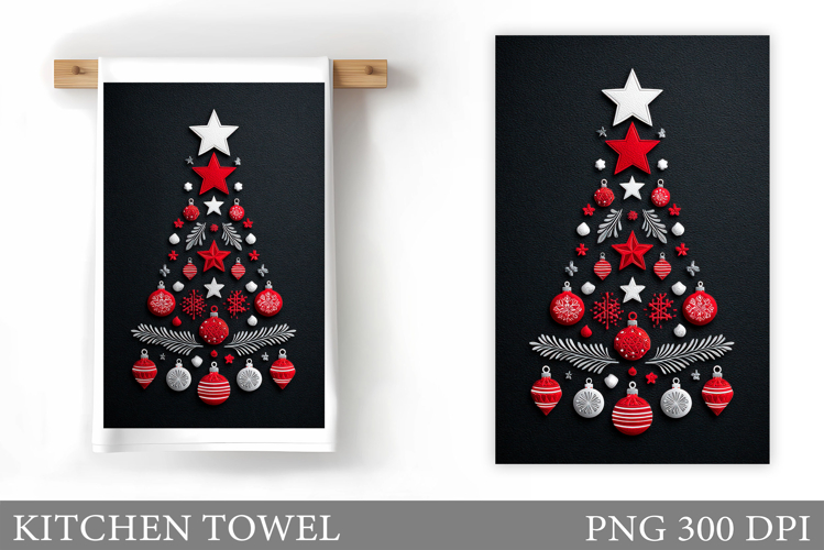 Christmas Tree Kitchen Towel. Christmas Kitchen Towel