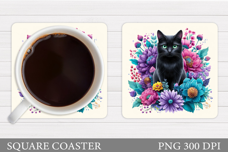 Cat Coaster Design. Cat Sublimation