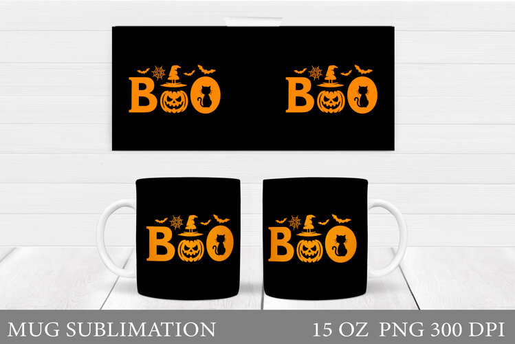 Boo Mug Sublimation. Halloween Mug Design example image 1