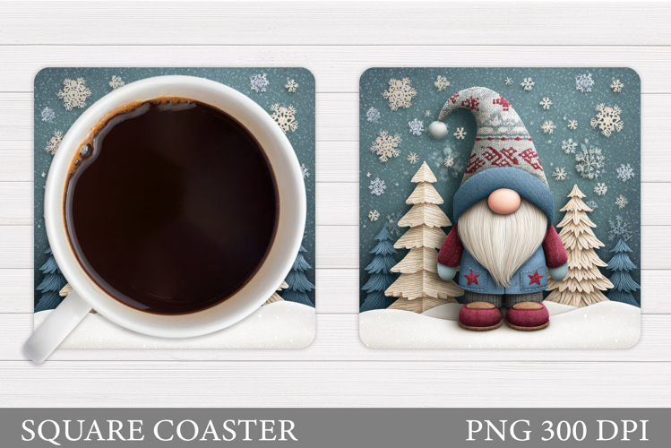 Christmas Gnome Coaster. Christmas Coaster Sublimation