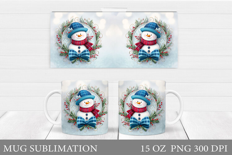 Cute Snowman Mug Design. Christmas Mug Sublimation example image 1