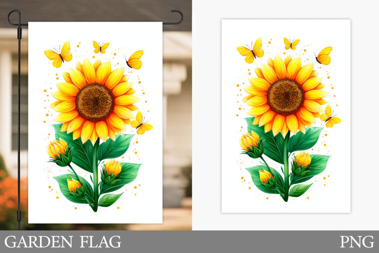 Sunflower Garden Flag. Floral Garden Flag Design