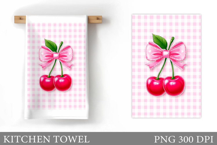 Cherry Kitchen Towel. Cherries Sublimation