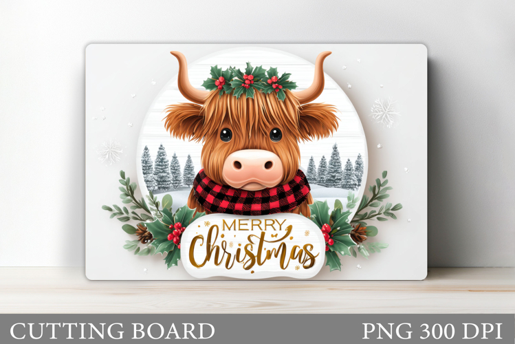 Christmas Cow Cutting Board. Christmas Cutting Board