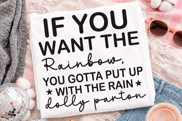 Rainbow Dolly Parton Quote SVG