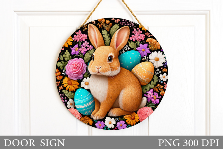 Easter Bunny Door Sign Sublimation. Easter Door Sign Design