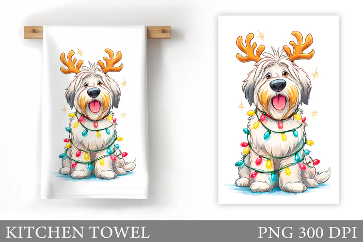 Christmas Dog Kitchen Towel. Christmas Kitchen Towel Design