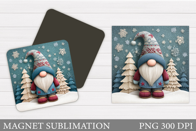 Christmas Gnome Magnet. Christmas Magnet Sublimation
