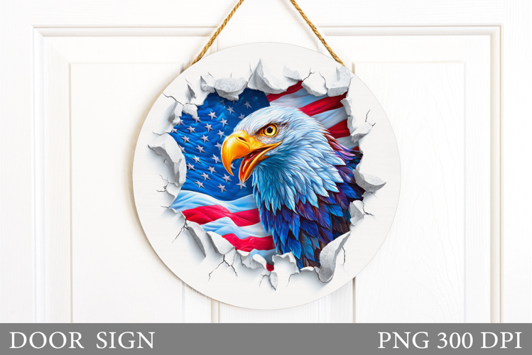 Patriotic Eagle Door Sign. Patriotic Door Sign Sublimation