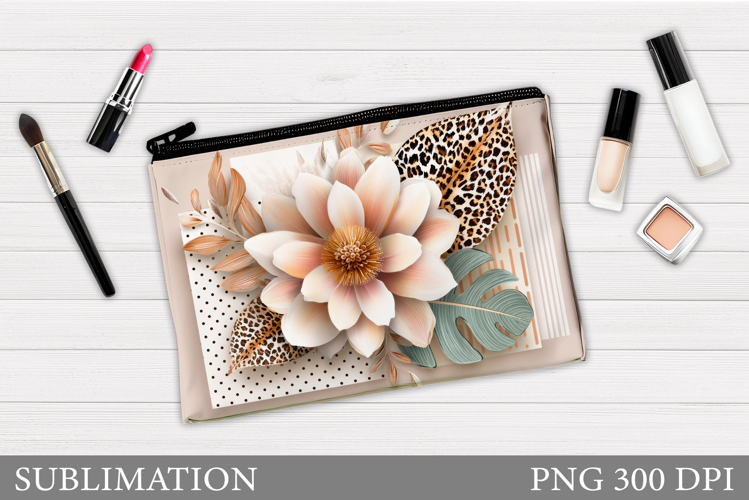 Floral Makeup Bag. Flowers Makeup Pouch Sublimation