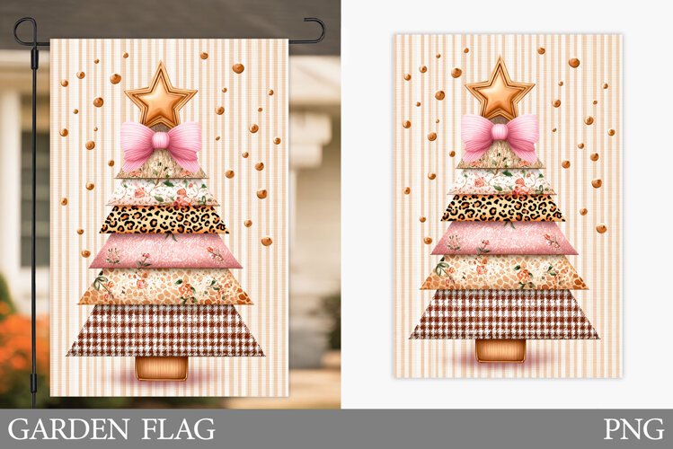 Christmas Tree Garden Flag. Christmas Garden Flag Design example image 1
