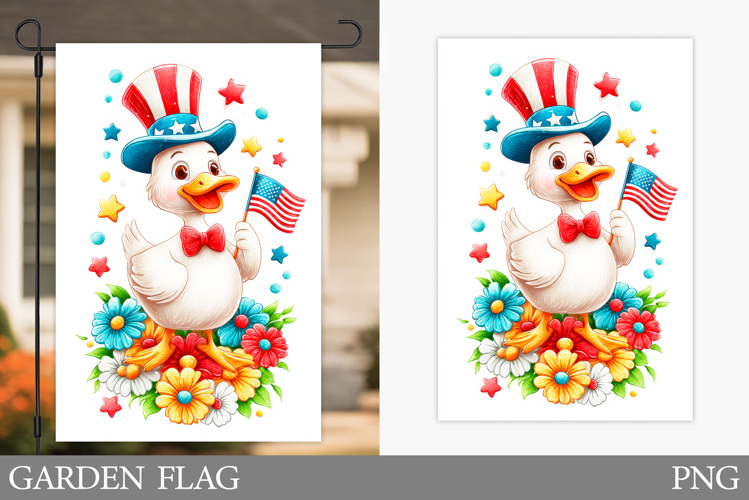 Patriotic Goose Garden Flag. Patriotic Garden Flag Design