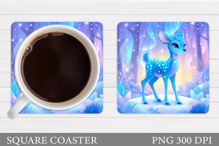 Reindeer Coaster Design. Christmas Coaster Sublimation