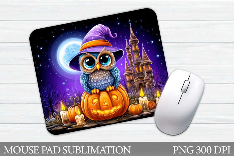 Halloween Owl Mouse Pad. Halloween Mouse Pad Sublimation