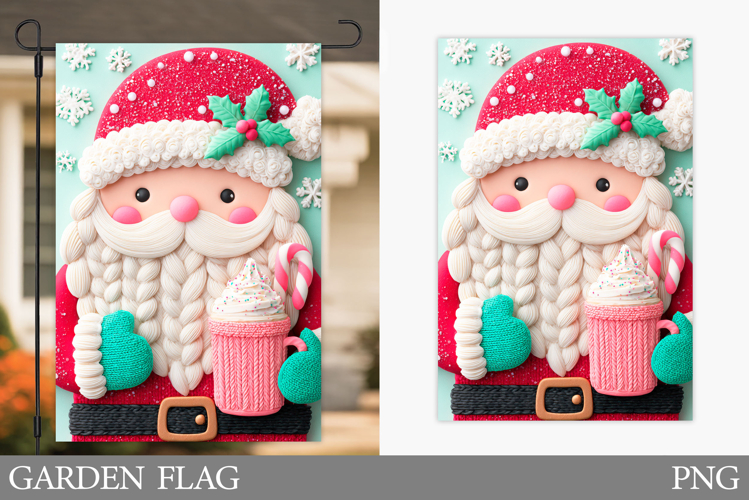 Santa Claus Garden Flag. Christmas Garden Flag Sublimation example image 1