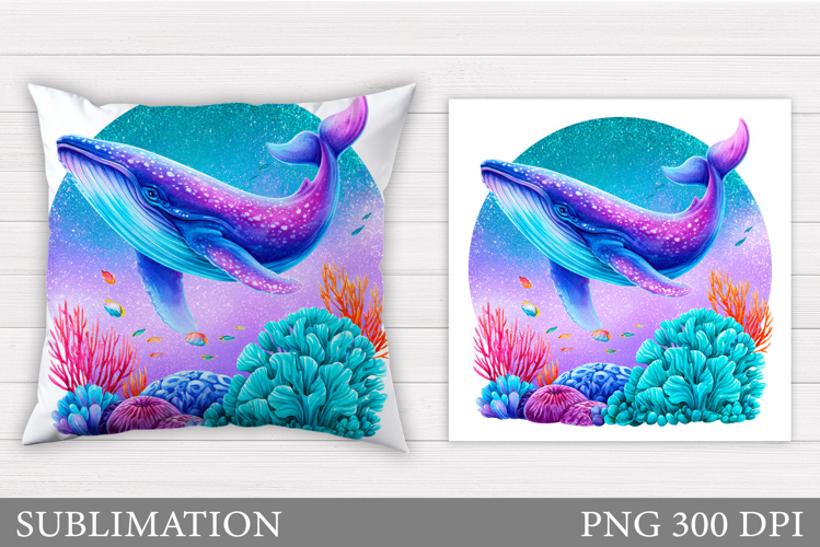Whale Pillow Sublimation. Whale Sublimation