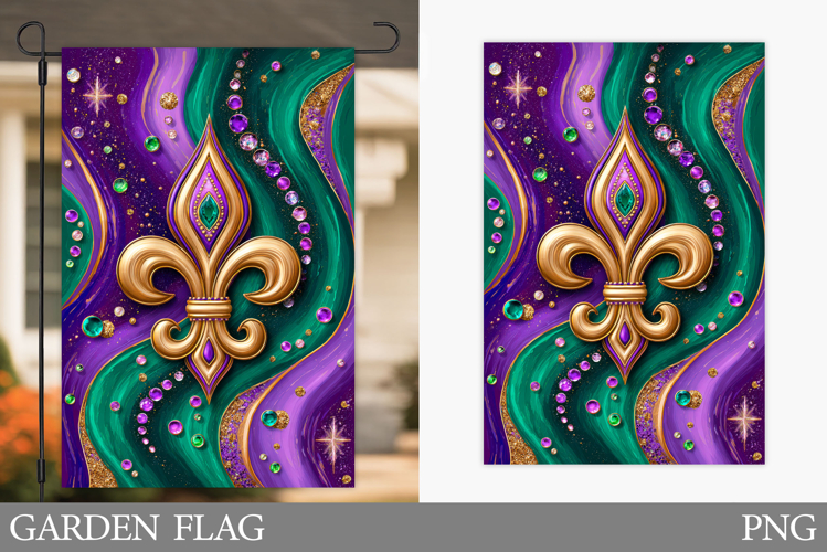 Mardi Gras Garden Flag Design. Mardi Gras Sublimation