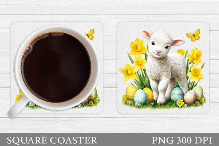 Easter Lamb Coaster Design. Easter Coaster Sublimation