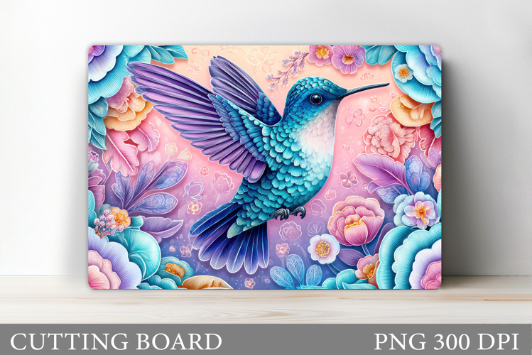 Hummingbird Cutting Board. Flowers Kitchen Cutting Board