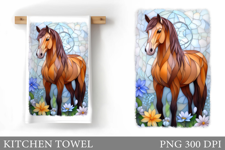 Horse Kitchen Towel Design. Cute Horse Sublimation