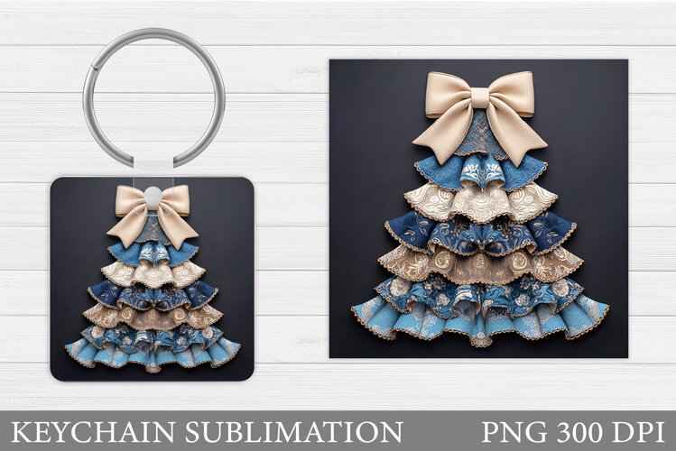 Christmas Tree Keychain. Christmas Keychain Sublimation example image 1