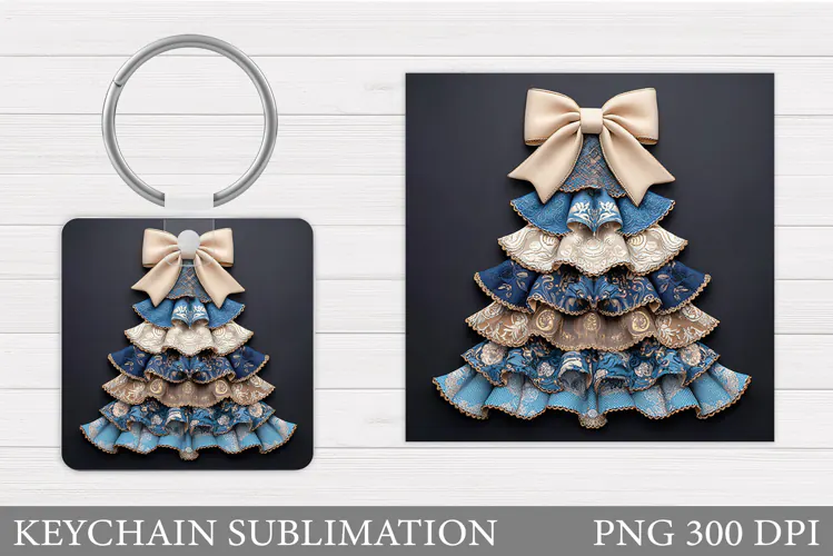 Christmas Tree Keychain. Christmas Keychain Sublimation