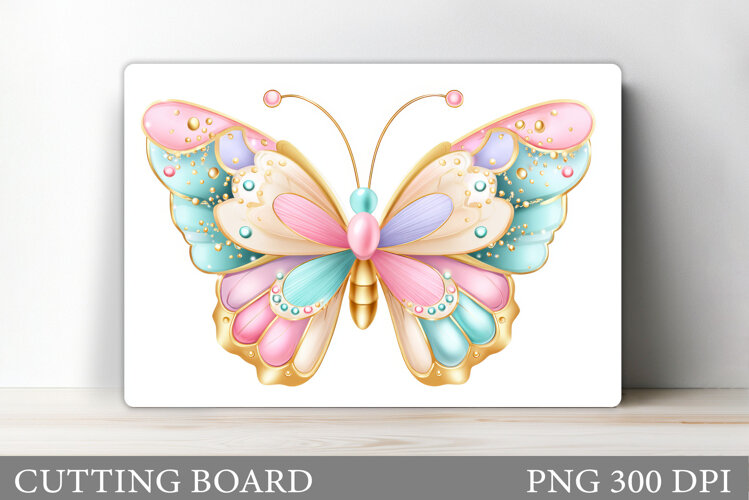 Butterfly Cutting Board. Flowers Cutting Board Sublimation example image 1