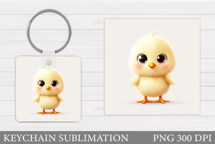 Cute Chick Keychain. Chick Keychain Sublimation