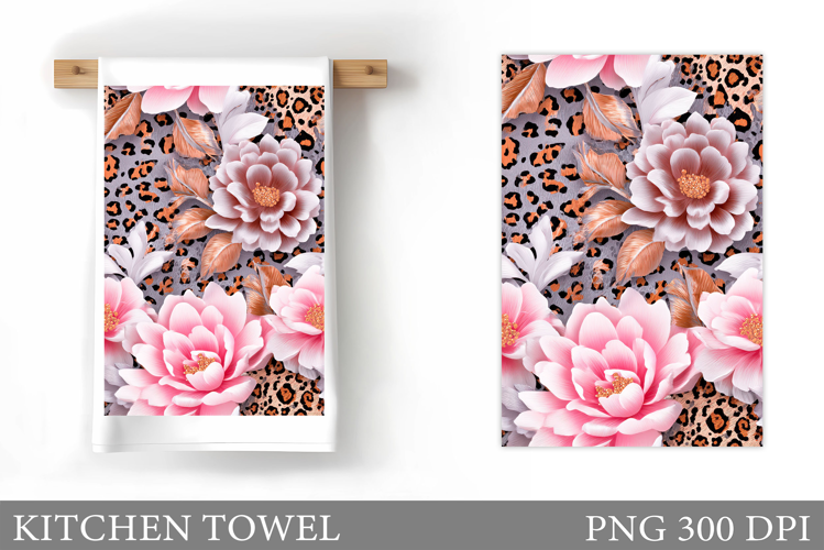 Floral Kitchen Towel Design. Flowers Kitchen Towel