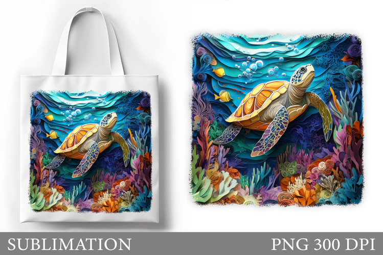 Turtle Tote Bag Sublimation. Sea Sublimation