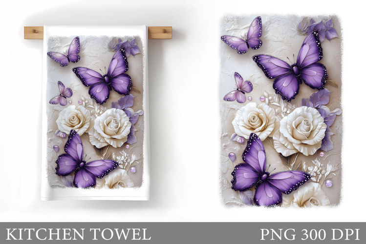 Butterfly Kitchen Towel. Butterfly Sublimation