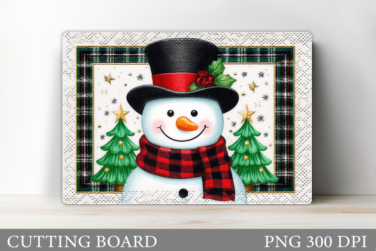 Christmas Cutting Board. Snowman Cutting Board Sublimation