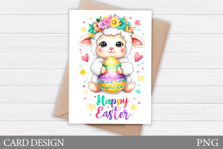 Easter Lamb Card Printable. Easter Card Design