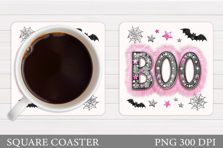 Boo Coaster Design. Halloween Sublimation example image 1